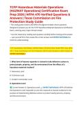 TCFP Hazardous Materials Operations &lpar;HAZMAT Operations&rpar; Certification Exam Prep 2026 &vert; NFPA 470 Verified Questions & Answers &vert; Texas Commission on Fire Protection Study Guide