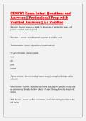 CESSWI Exam Latest Questions and&NewLine;Answers &vert; Professional Prep with&NewLine;Verified Answers &vert; A&plus; Verified