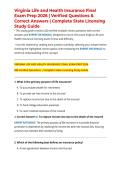 Virginia Life and Health Insurance Final Exam Prep 2026 &vert; 200 Verified Questions & Correct Answers &vert; Complete State Licensing Study Guide