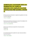 COSMETOLOGY STATE BOARD EXAM 2026&NewLine;EXAMINATION TEST PAPER 100&NewLine;QUESTIONS WITH COMPLETE SOLUTIONS&NewLine;CERTIFICATION PREP MATERIAL GRADED&NewLine;A&plus;