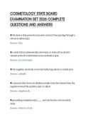 COSMETOLOGY STATE BOARD&NewLine;EXAMINATION SET 2026 COMPLETE&NewLine;QUESTIONS AND ANSWERS&NewLine;