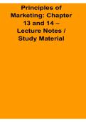 Principles of Marketing Chapter 13 and 14 Lecture Notes Study Material 2025&sol; 2026 Complete Exam Guide