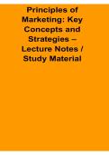 Principles of Marketing Key Concepts and Strategies Lecture Notes Study Material 2025&sol; 2026 Complete Exam Guide