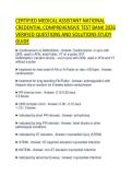 CERTIFIED MEDICAL ASSISTANT NATIONAL&NewLine;CREDENTIAL COMPREHENSIVE TEST BANK 2026&NewLine;VERIFIED QUESTIONS AND SOLUTIONS STUDY&NewLine;GUIDE