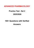 Advanced Pharmacology For Nurse Practitioners Practice Test Set 2 2026 100&plus; Questions with Verified Answers