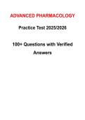 Advanced Pharmacology Practice Test 2026  100&plus; Questions with Verified Answers