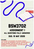 BSW3702 Assignment 1 Memo &vert; Due 19 May 2026