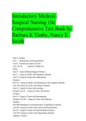 Test Bank&colon; Introductory Medical-Surgical Nursing &lpar;10th Edition&rpar; &ndash; Timby & Smith &vert; Comprehensive Nursing Care & Practice Questions