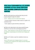 WGU D096 FUNDAMENTALS OF DIVERSE&NewLine;LEARNERS ACTUAL EXAM QUESTIONS&NewLine;AND ANSWERS COMPLETE SOLUTION&NewLine;VERIFIED