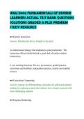 WGU D096 FUNDAMENTALS OF DIVERSE&NewLine;LEARNERS ACTUAL TEST BANK QUESTIONS&NewLine;SOLUTIONS GRADED A PLUS PREMIUM&NewLine;STUDY RESOURCE