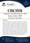 CBC1501 Assignment 3 Portfolio &lpar;ANSWERS&rpar; Semester 1 2026 - Due 15 May 2026