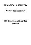 Analytical Chemistry Final ACS Exam Practice Test 100&plus; Questions with Verified Answers 2026