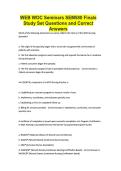 WEB WOC Seminars SEM580 Finals Study Set Questions and Correct Answers