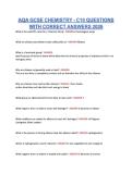 AQA GCSE CHEMISTRY - C10 QUESTIONS WITH CORRECT ANSWERS 2026