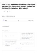 Sage Intacct Implementation EXAM Questions & Answers&comma; Well Elaborated &vert; Already Verified Test &vert;100&percnt; Verified solutions &vert;2026 Latest&excl;&excl;