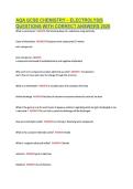 AQA GCSE CHEMISTRY &ndash; ELECTROLYSIS QUESTIONS WITH CORRECT ANSWERS 2026