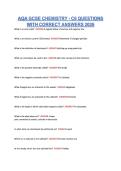 AQA GCSE CHEMISTRY - C6 QUESTIONS WITH CORRECT ANSWERS 2026