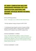 CFT BODY COMPOSITION MILITARY&NewLine;APPEARANCE PROGRAM TEST 2026&NewLine;CERTIFICATION QUESTIONS AND&NewLine;ANSWERS DETAILED REVIEW MATERIAL&NewLine;GRADED A&plus;