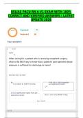 RELIAS PACU RN A V1 EXAM WITH 100&percnt; CORRECT AND VERIFIED ANSWERS &vert; LATEST UPDATE 2026