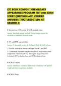CFT BODY COMPOSITION MILITARY&NewLine;APPEARANCE PROGRAM TEST 2026 EXAM&NewLine;SCRIPT QUESTIONS AND VERIFIED&NewLine;ANSWERS STRUCTURED STUDY KIT&NewLine;GRADED A&plus;