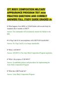 CFT BODY COMPOSITION MILITARY&NewLine;APPEARANCE PROGRAM TEST 2026&NewLine;PRACTICE QUESTIONS AND CORRECT&NewLine;ANSWERS FULL STUDY GUIDE GRADED A&plus;