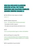 WGU D152 INCLUSIVE CLASSROOM&NewLine;UPDATED ACTUAL TEST PAPER&NewLine;QUESTIONS AND SOLUTIONS COMPLETE&NewLine;ANSWERS VERIFIED GRADED A&plus;