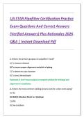 UA STAR Pipefitter Certification Practice Exam Questions And Correct Answers &lpar;Verified Answers&rpar; Plus Rationales 2026 Q&A &vert; Instant Download Pdf