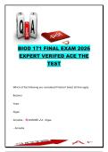 BIOD 171 Final Exam 2026 Expert Verified Ace the Test