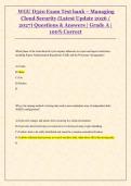 WGU D320 Exam Test bank &ndash; Managing Cloud Security &lpar;Latest Update 2026 &sol; 2027&rpar; Questions & Answers &vert; Grade A &vert; 100&percnt; Correct 