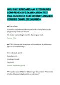WGU D307 EDUCATIONAL PSYCHOLOGY&NewLine;COMPREHENSIVE EXAMINATION TEST&NewLine;FULL QUESTIONS AND CORRECT ANSWERS&NewLine;VERIFIED COMPLETE SOLUTION