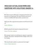 WGU D351 ACTUAL EXAM PAPER 2026&NewLine;QUESTIONS WITH SOLUTIONS GRADED A&plus;