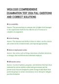 WGU D351 COMPREHENSIVE&NewLine;EXAMINATION TEST 2026 FULL QUESTIONS&NewLine;AND CORRECT SOLUTIONS