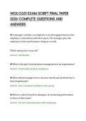 WGU D351 EXAM SCRIPT FINAL PAPER&NewLine;2026 COMPLETE QUESTIONS AND&NewLine;ANSWERS