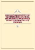 NSG 3160 HEALTH ASSESSMENT TEST EXAM 2 NEWEST 2026 UPDATE ALL STUDY QUESTIONS WITH VERIFIED SOLUTIONS GUARANTEED PASS &vert; ASSURED A&plus;