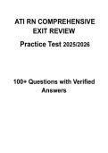 ATI RN Comprehensive Exit Review Practice Test 100&plus; Questions with Verified Answers 2026