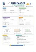 7TH GRADERS MATHEMATICS WORKSHEET