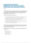 SALESFORCE CERTIFIED ADMINISTRATOR PRACTICE EXAMS QUESTIONS AND ANSWERS 2026-2027&NewLine;