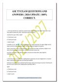 ASE T5 EXAM QUESTIONS AND&NewLine;ANSWERS &vert; 2026 UPDATE &vert; 100&percnt;&NewLine;CORRECT&period;