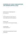 NEUROBIOLOGY EXAM 2 EXAM QUESTIONS AND ANSWERS VERIFIED LATEST