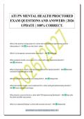 ATI PN MENTAL HEALTH PROCTORED&NewLine;EXAM QUESTIONS AND ANSWERS &vert; 2026&NewLine;UPDATE &vert; 100&percnt; CORRECT&period;