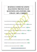 BUSINESS COMMUNICATIONS&NewLine;DIAGNOSTIC PRETEST EXAM&NewLine;QUESTIONS AND ANSWERS &vert; 2026&NewLine;UPDATE &vert; 100&percnt; CORRECT&period;