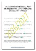 CPAER CANADA COMMERCIAL PILOT&NewLine;EXAM QUESTIONS AND ANSWERS &vert; 2026&NewLine;UPDATE &vert; 100&percnt; CORRECT&period;