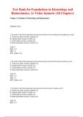 Test Bank &vert; Foundations in Kinesiology and Biomechanics 1st Edition Vickie Samuels &vert; Complete Chapters MCQs with Accurate Answers & Exam Study Guide