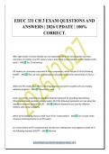 EDUC 331 CH 3 EXAM QUESTIONS AND&NewLine;ANSWERS &vert; 2026 UPDATE &vert; 100&percnt;&NewLine;CORRECT&period;