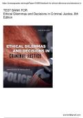 Test Bank &vert; Ethical Dilemmas and Decisions in Criminal Justice 8th Edition Joycelyn M&period; Pollock &vert; MCQs with Accurate Solutions&comma; Chapters 1&ndash;14 Complete Exam Study Guide