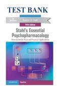 Test Bank&colon; Stahl&rsquo;s Essential Psychopharmacology &lpar;5th Ed&period;&rpar;