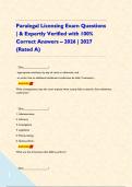 Paralegal Licensing Exam Questions &vert; & Expertly Verified with 100&percnt; Correct Answers &ndash; 2026 &vert; 2027 &lpar;Rated A&rpar;&NewLine;&NewLine;  