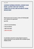 USAREUR GERMAN DRIVERS LICENSE EXAM &NewLine;BANK &vert; &lbrace;LATEST 2026&sol; 2027 UPDATE&rcub; &NewLine;COMPLETE ACTUAL AND AUTHENTIC EXAM &vert; &NewLine;BRAND NEW&excl; 