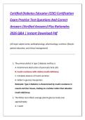 Certified Diabetes Educator &lpar;CDE&rpar; Certification &NewLine;Exam Practice Test Questions And Correct &NewLine;Answers &lpar;Verified Answers&rpar; Plus Rationales &NewLine;2026 Q&A &vert; Instant Download Pdf 