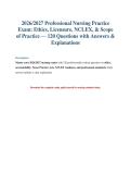 2026&sol;2027 Nursing Professionalism Exam Q&A&NewLine;